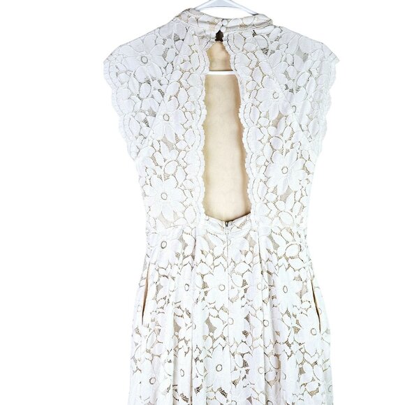 Lulu's Sweetest Love Story Full Lace Overlay Bodice, High Neckline w/ Cap Sleeve - Picture 8 of 12